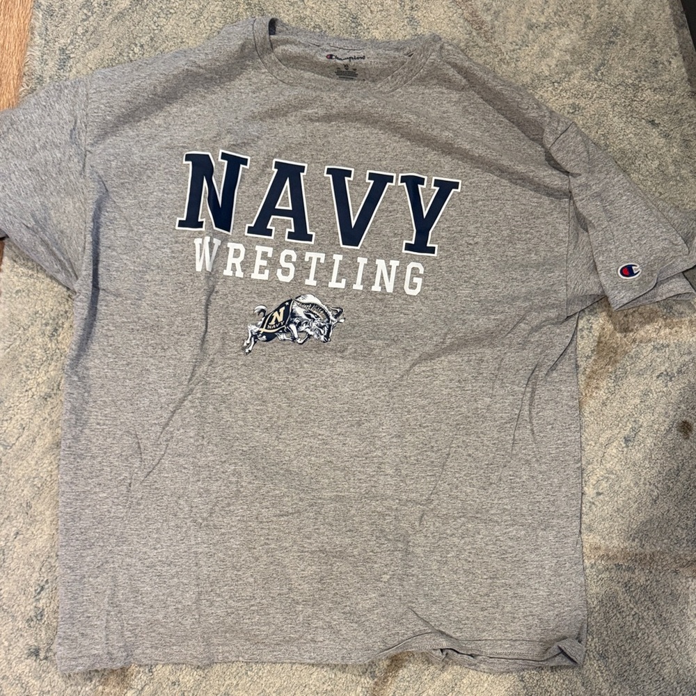 Champion Gray USNA Navy Wrestling Tee